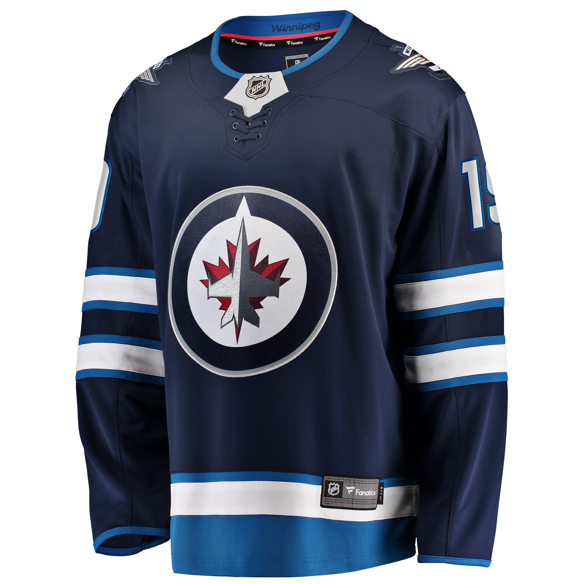 Alternative view of Men's Winnipeg Jets David Gustafsson Navy Home Premier Breakaway Player Jersey - JS565 
