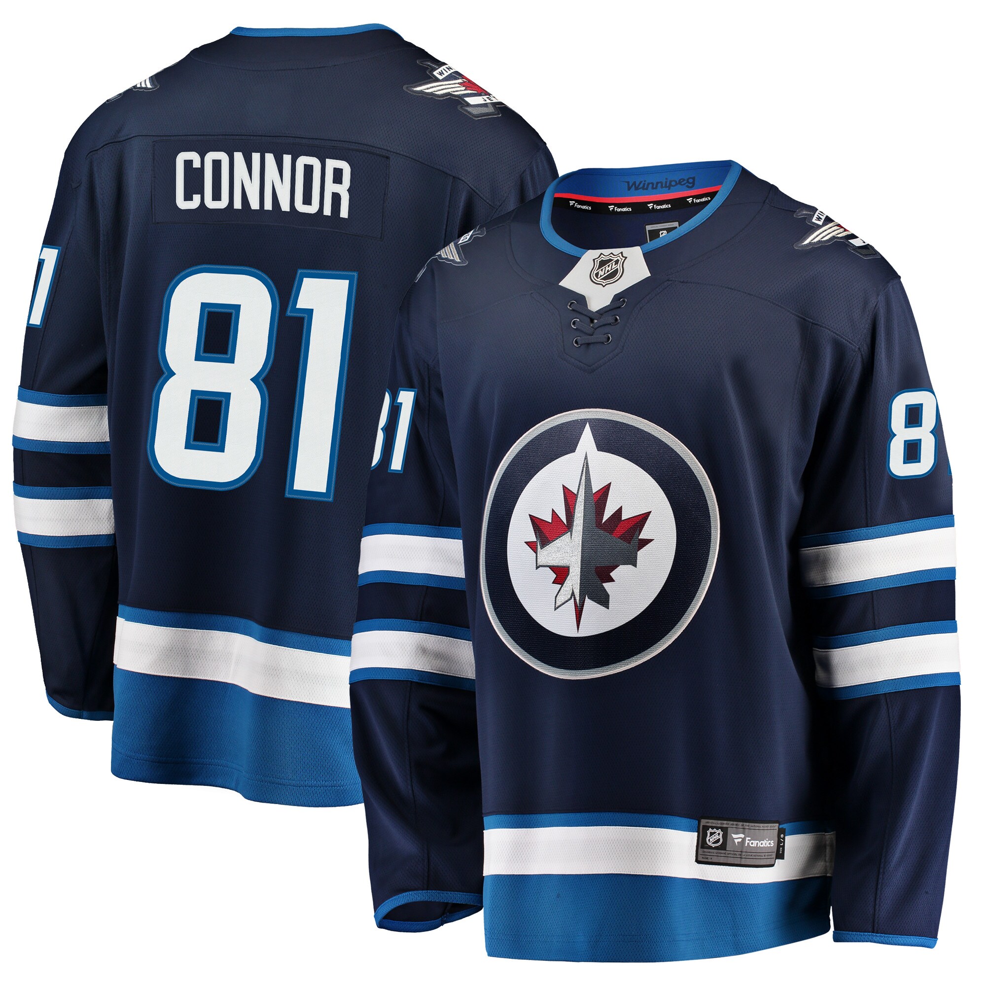 Men's Winnipeg Jets Kyle Connor Navy Breakaway Jersey - JS764 