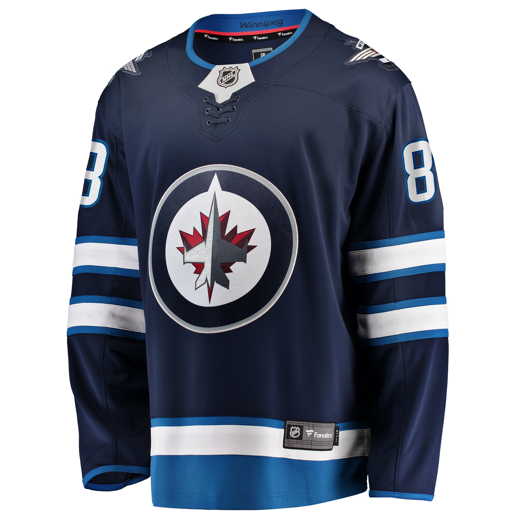 Alternative view of Men's Winnipeg Jets Nate Schmidt Navy Home Premier Breakaway Player Jersey - JS676 