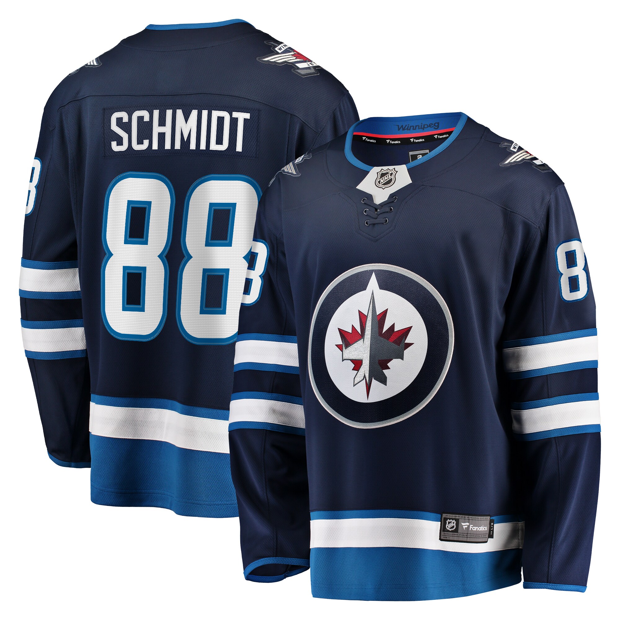 Men's Winnipeg Jets Nate Schmidt Navy Home Premier Breakaway Player Jersey - JS676 