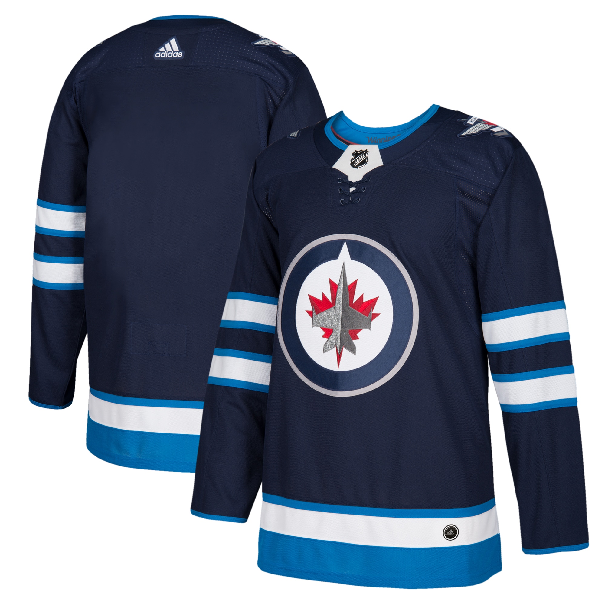 Men's Winnipeg Jets Navy Home Blank Jersey - JS693 