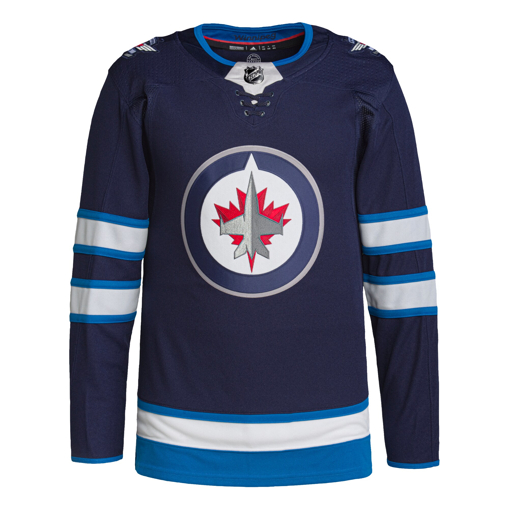 Alternative view of Men's Winnipeg Jets Navy Home Jersey - JS726