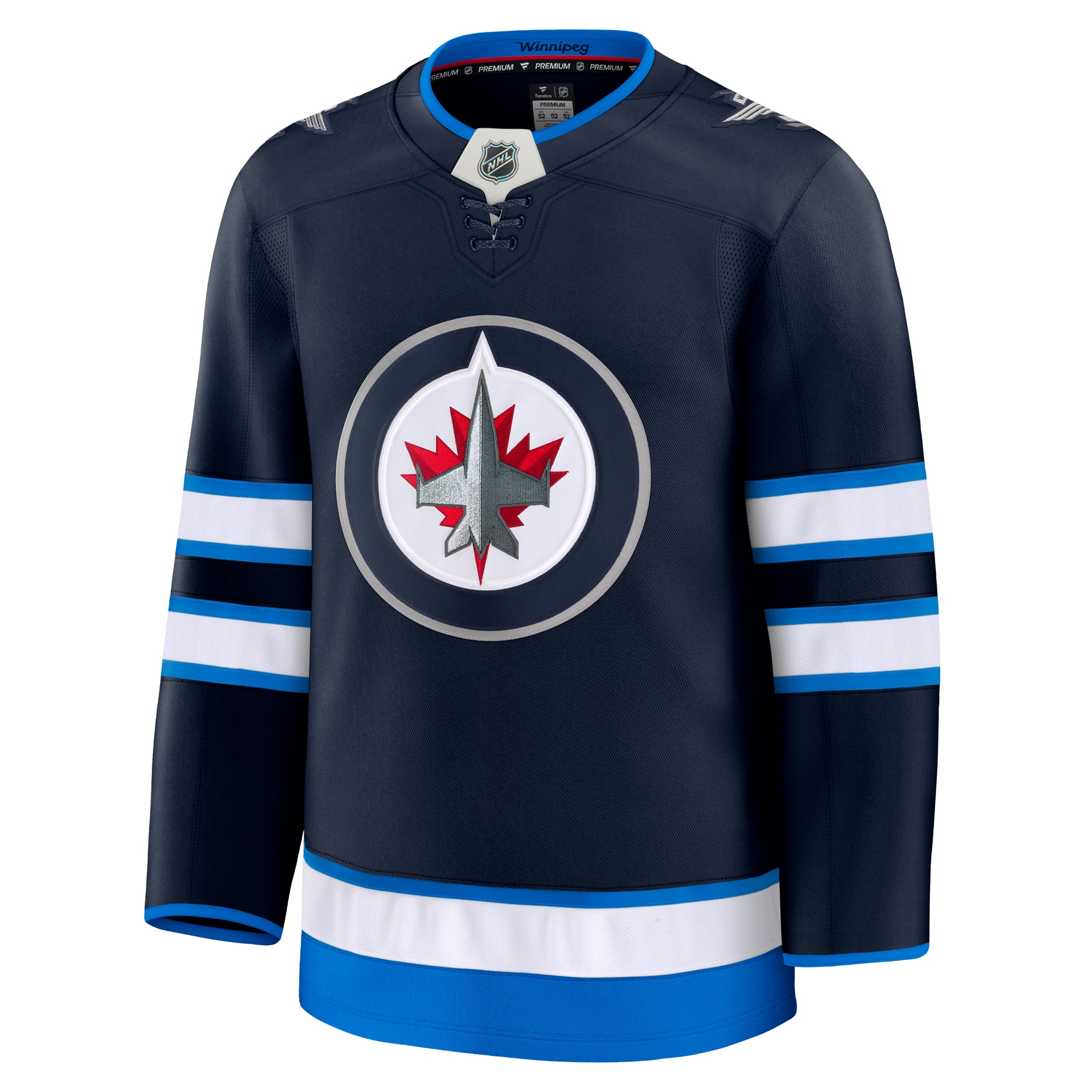 Alternative view of Men's Winnipeg Jets Navy Home Premium Jersey - JS563 
