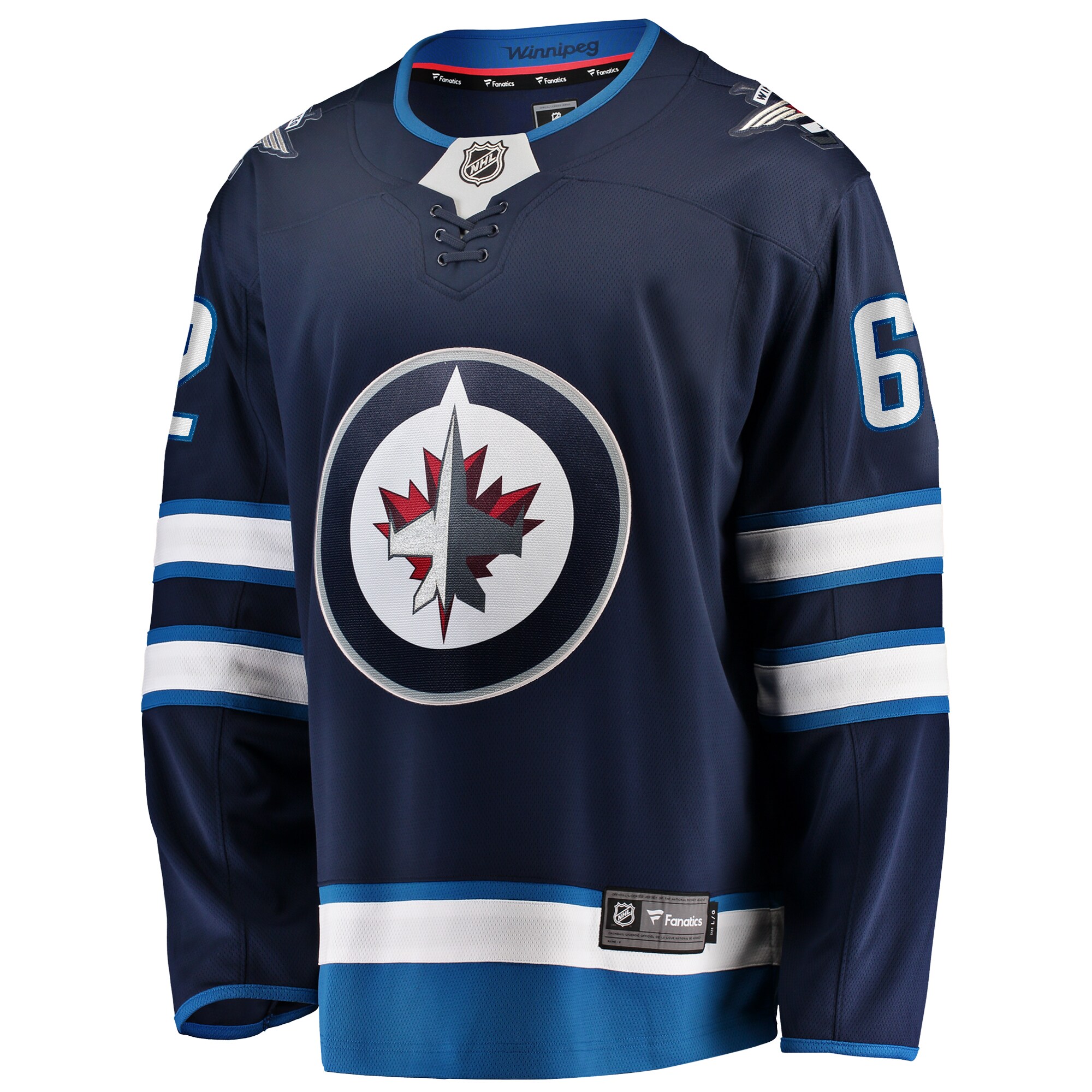 Alternative view of Men's Winnipeg Jets Nino Niederreiter Navy Home Premier Breakaway Player Jersey - JS189 