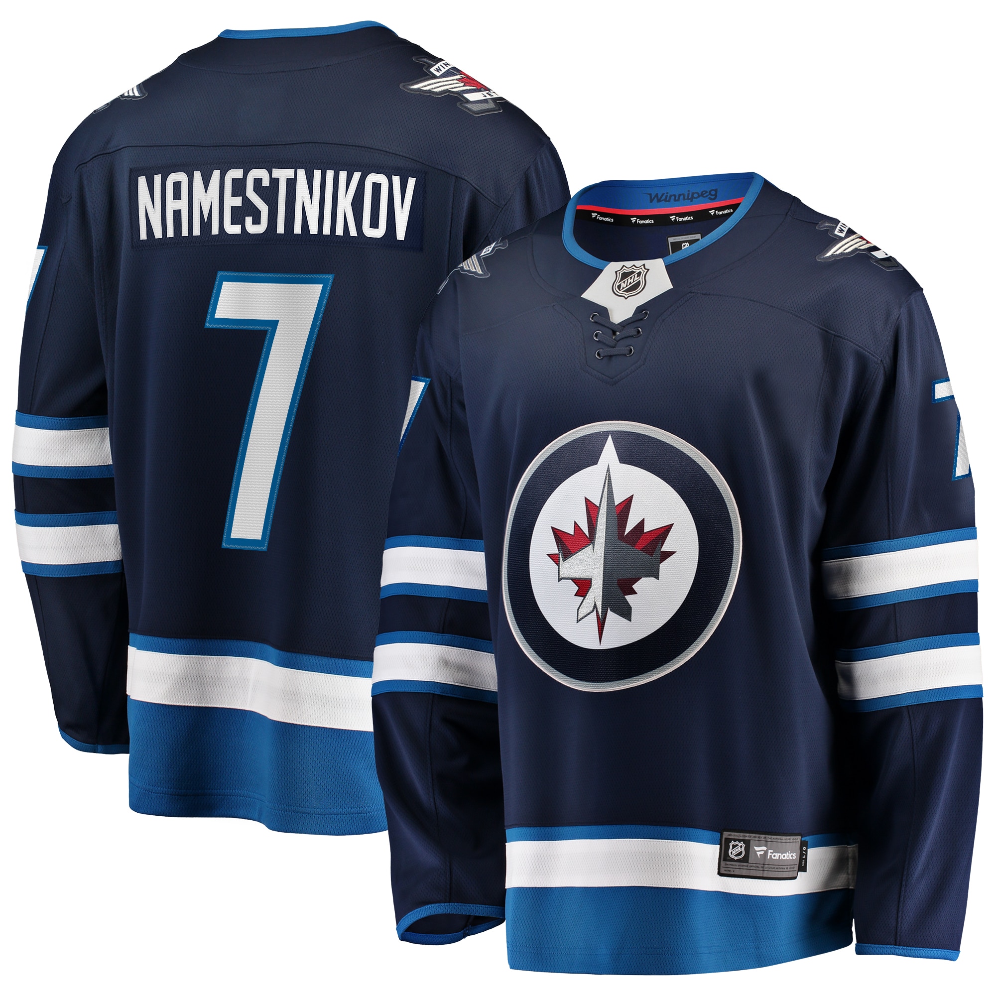 Men's Winnipeg Jets Vladislav Namestnikov Navy Home Premier Breakaway Player Jersey - JS229 