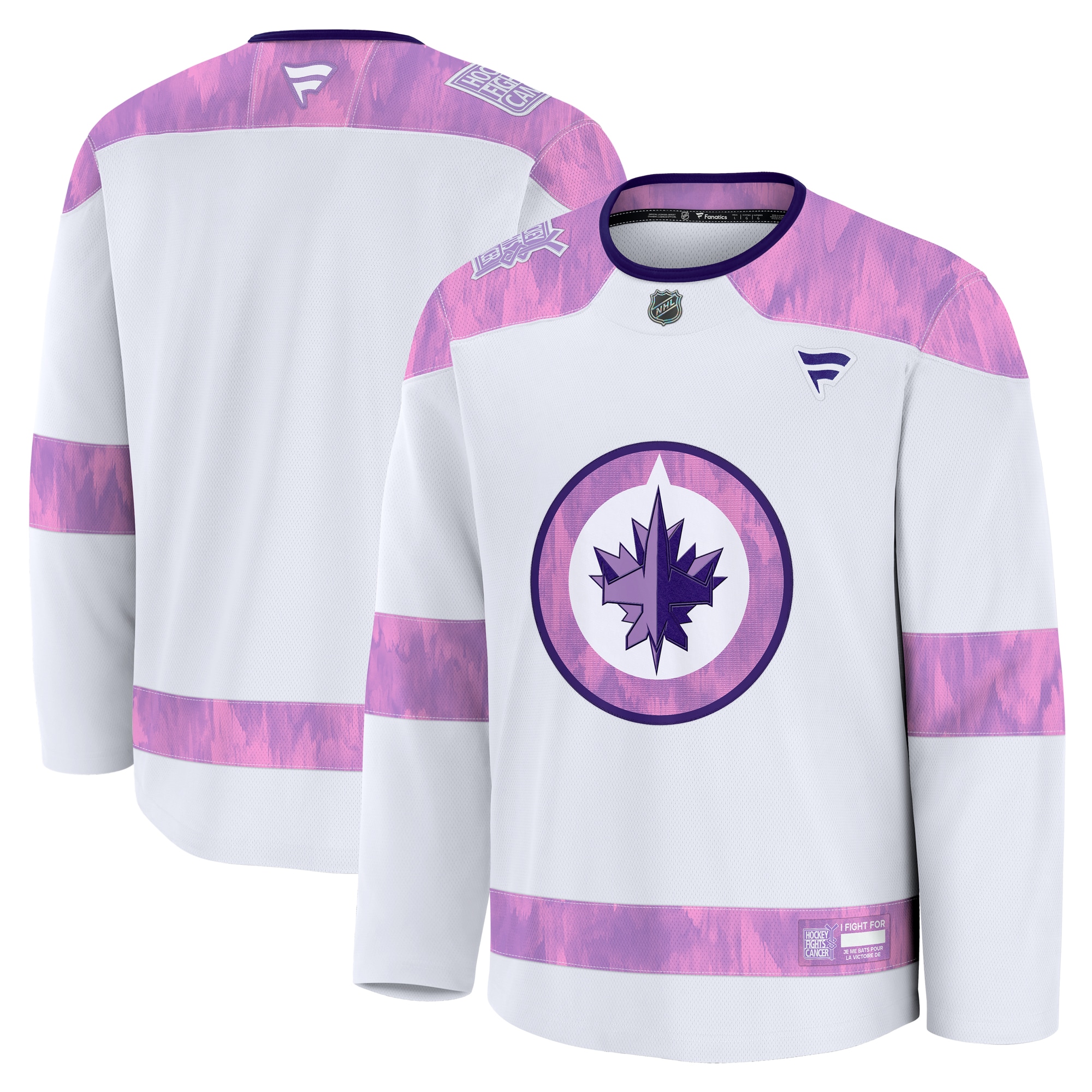Men's Winnipeg Jets White 2024 Hockey Fights Cancer Practice Jersey - JS621 