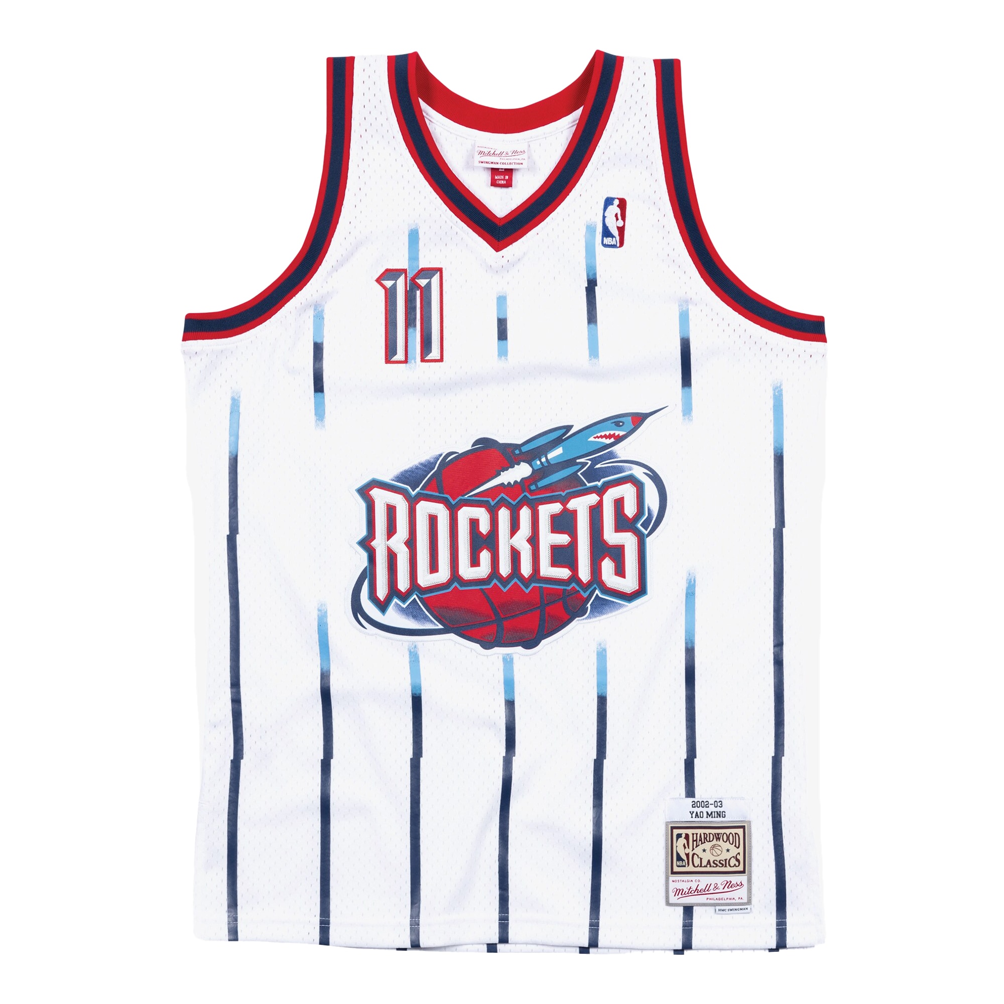 Alternative view of Men's Yao Ming White Houston Rockets Hardwood Classics Swingman Player Jersey - JS620 