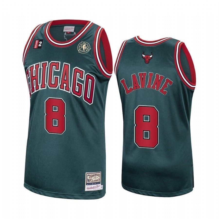 Men's Zach Lavine 8 Chicago Bulls Green Hardwood Classics Jersey - JS430 