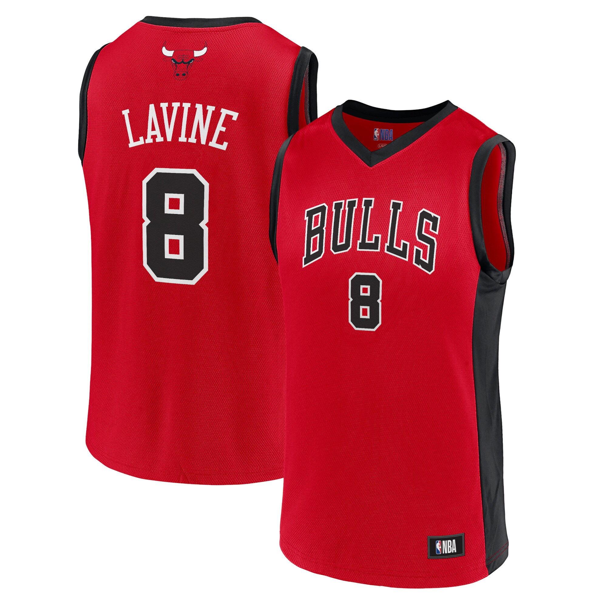 Alternative view of Men's Zach Lavine Red Chicago Bulls Player Jersey