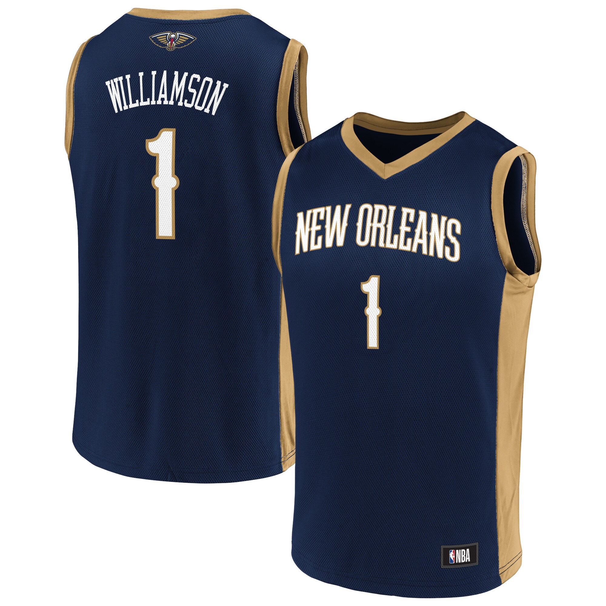 Alternative view of Men's Zion Williamson Navy New Orleans Pelicans Player Jersey