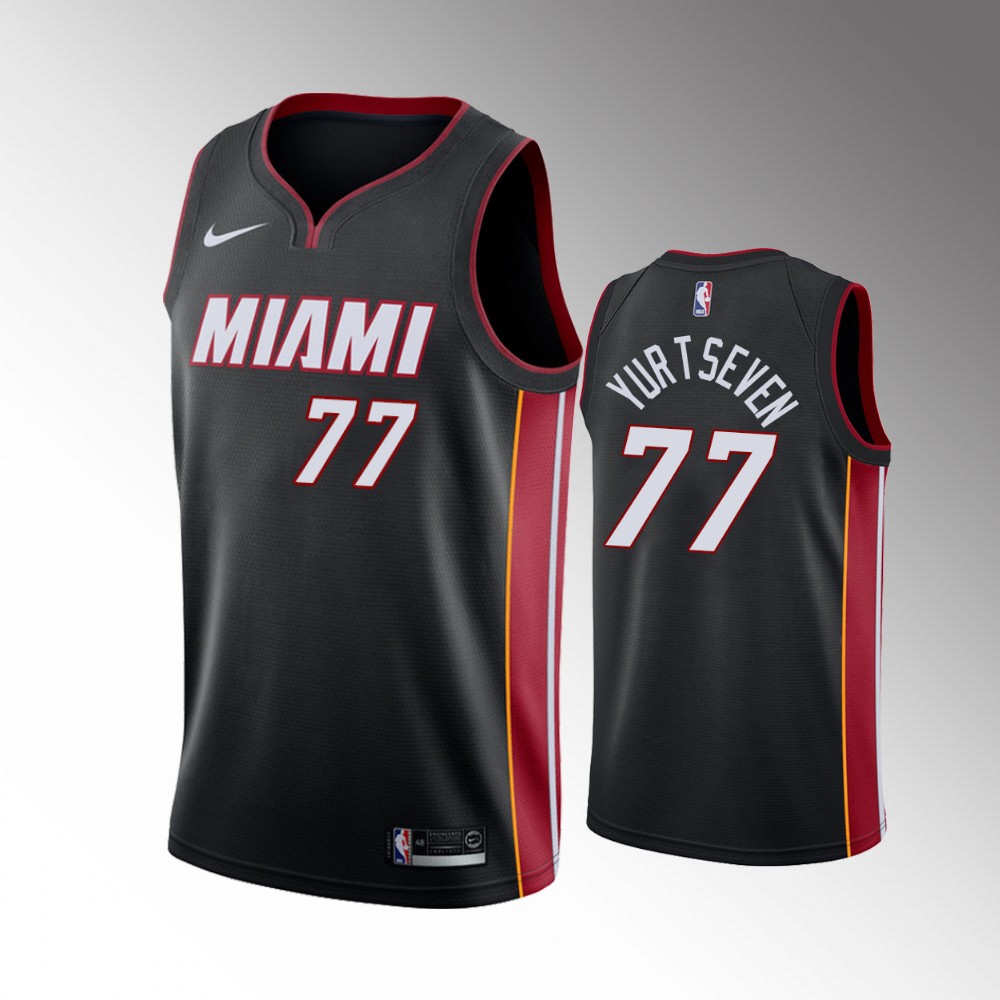 ÃƒÆ’Ã¢â‚¬â€œmer Yurtseven Miami Heat Icon Edition Black 2021 Trade Jersey
