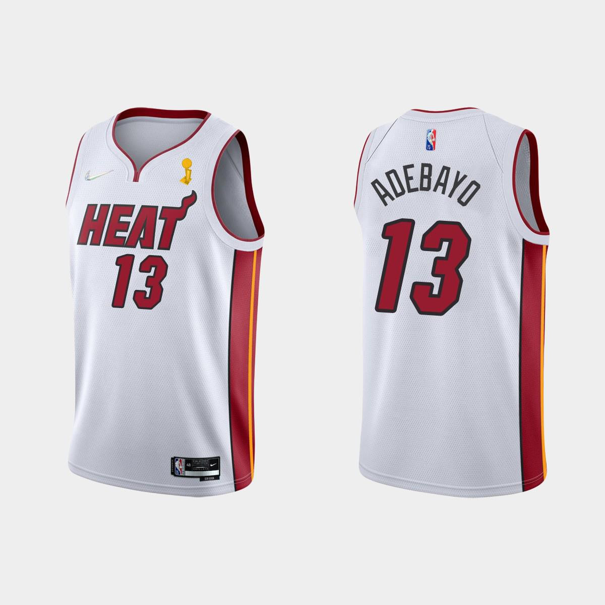 Miami Heat 13 Bam Adebayo Champions Cup 2023 Patch White Jersey - JS756 