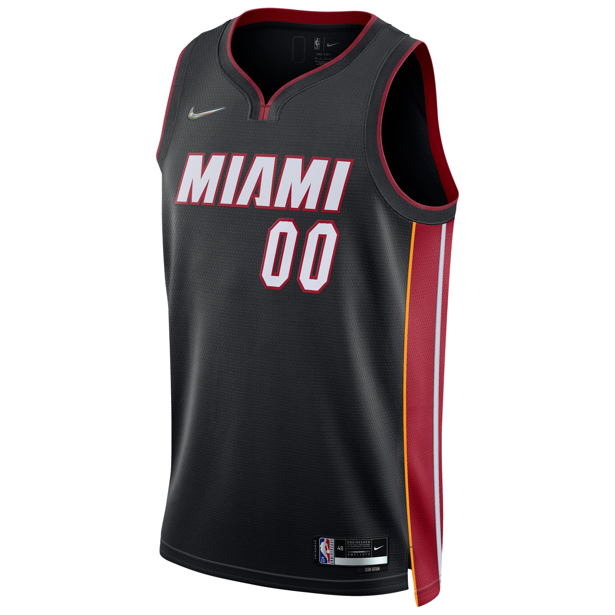 Alternative view of Miami Heat 2021/22 Diamond Swingman Custom Jersey - Icon Edition - Black