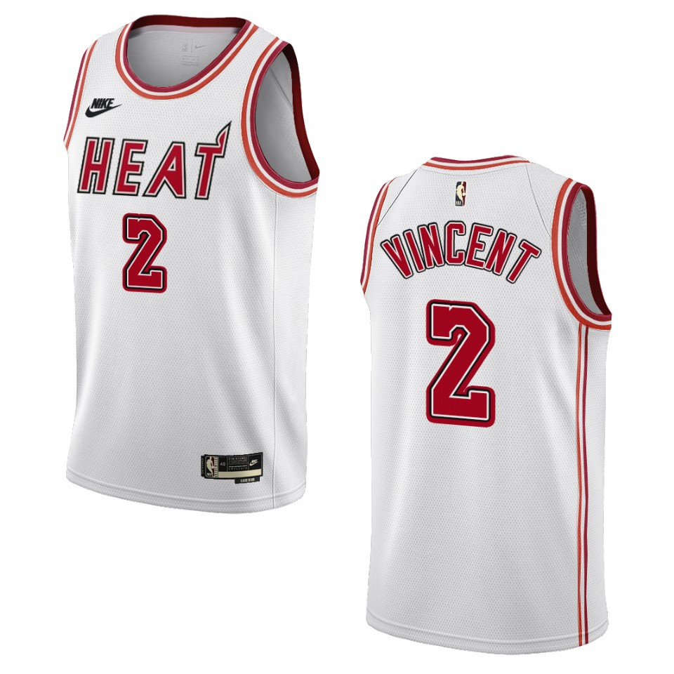 Miami Heat 2022-23 Classic Edition Gabe Vincent White Jersey 35th Anniversary