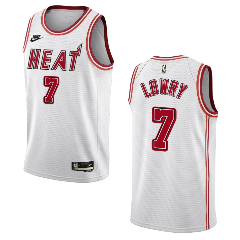Miami Heat 2022-23 Classic Edition Kyle Lowry White Jersey 35th Anniversary