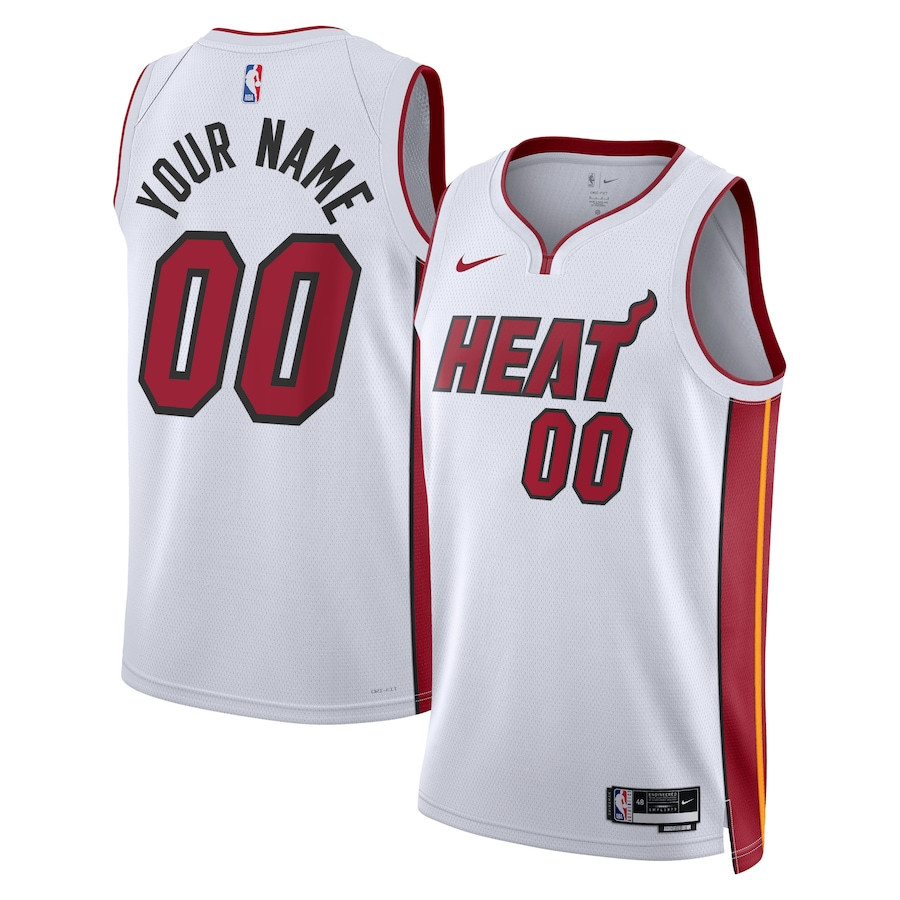 Miami Heat 2023/24 Association Swingman Custom Men Jersey - White - JS150 