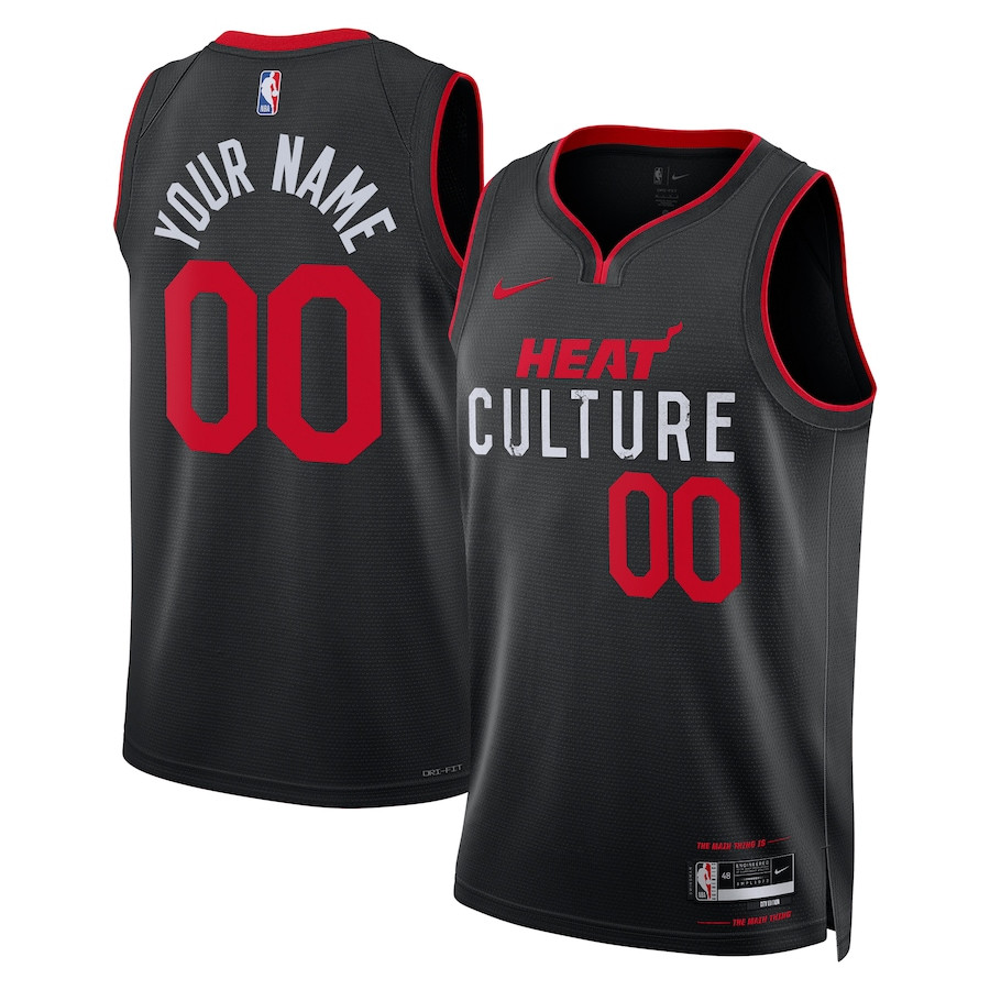 Miami Heat 2023/24 City Edition Swingman Custom Jersey - Black - JS411 