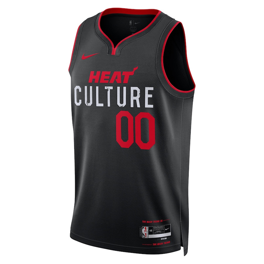 Alternative view of Miami Heat 2023/24 City Edition Swingman Custom Jersey - Black - JS411 