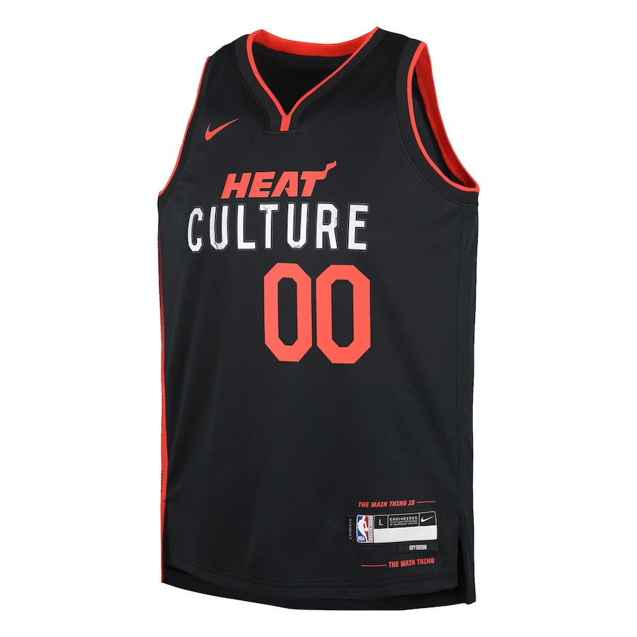 Alternative view of Miami Heat 2023/24 City Edition Swingman Custom YOUTH Jersey - Black - JS865 