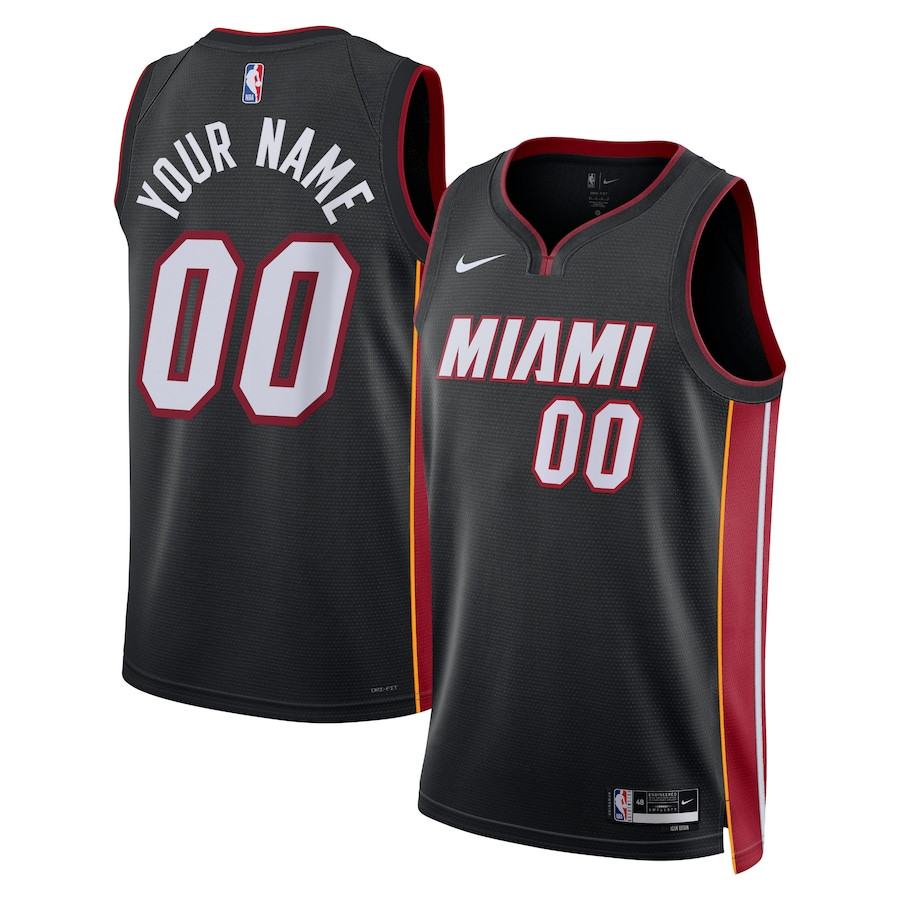 Miami Heat 2023/24 Icon Swingman Custom Men Jersey - Black - JS270 