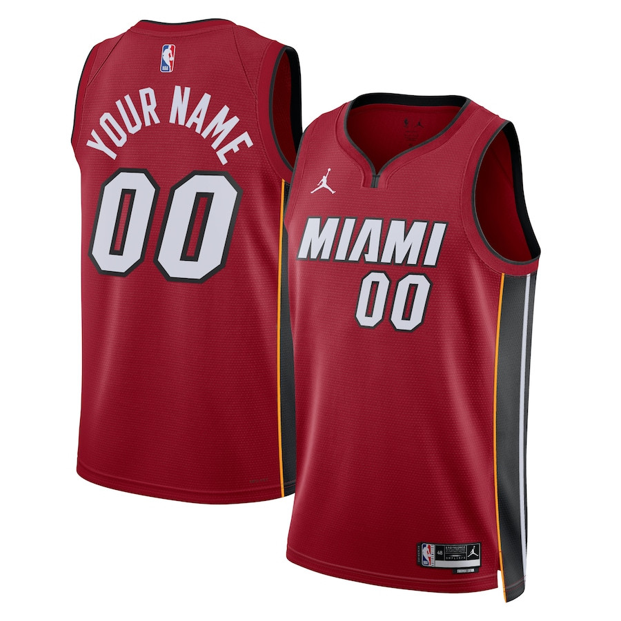 Miami Heat 2023/24 Statement Swingman Custom Men Jersey - Crimson - JS713 
