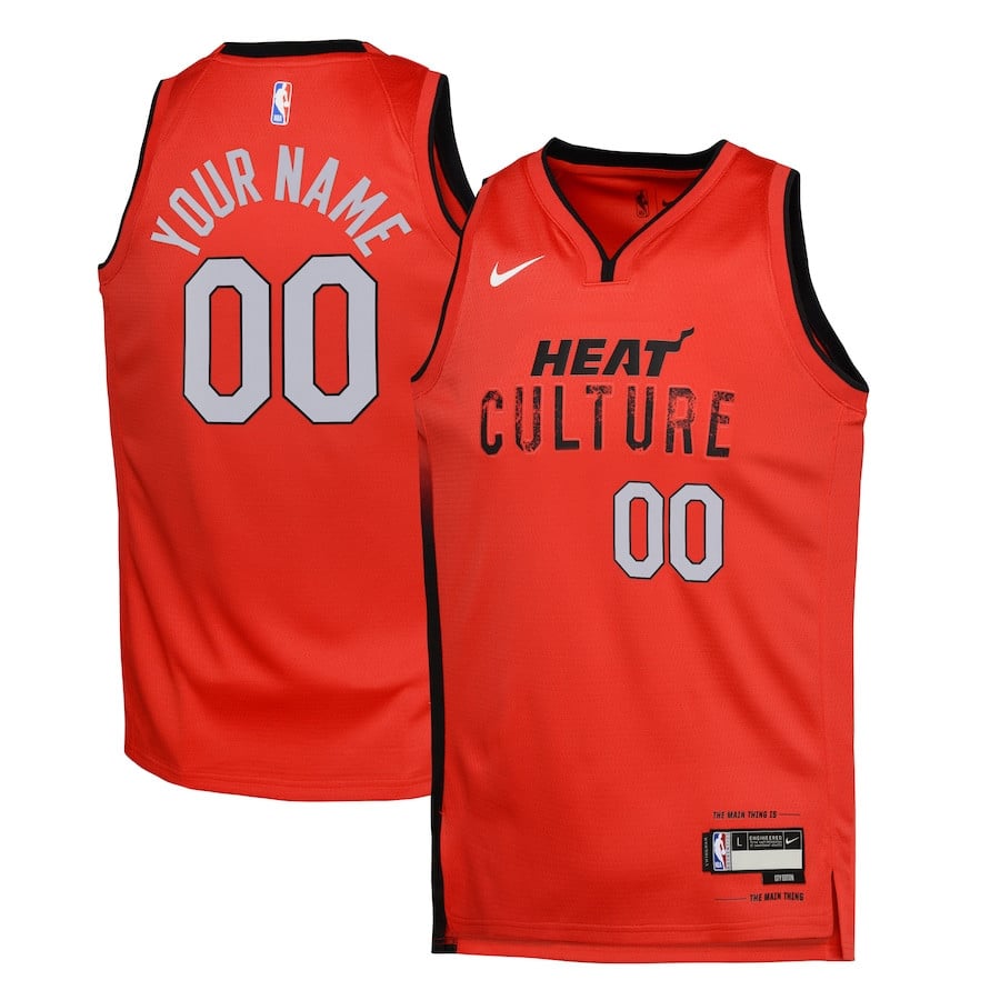 Miami Heat 2024/25 Swingman Custom YOUTH Jersey - City Edition - Red - JS712 