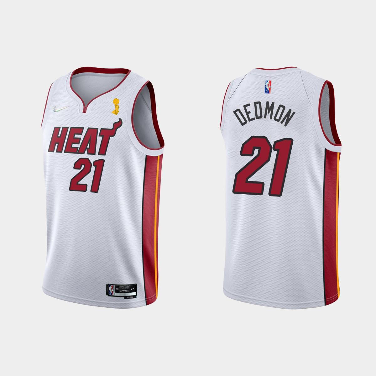 Miami Heat 21 Dewayne Dedmon Champions Cup 2023 Patch White Jersey - JS709 
