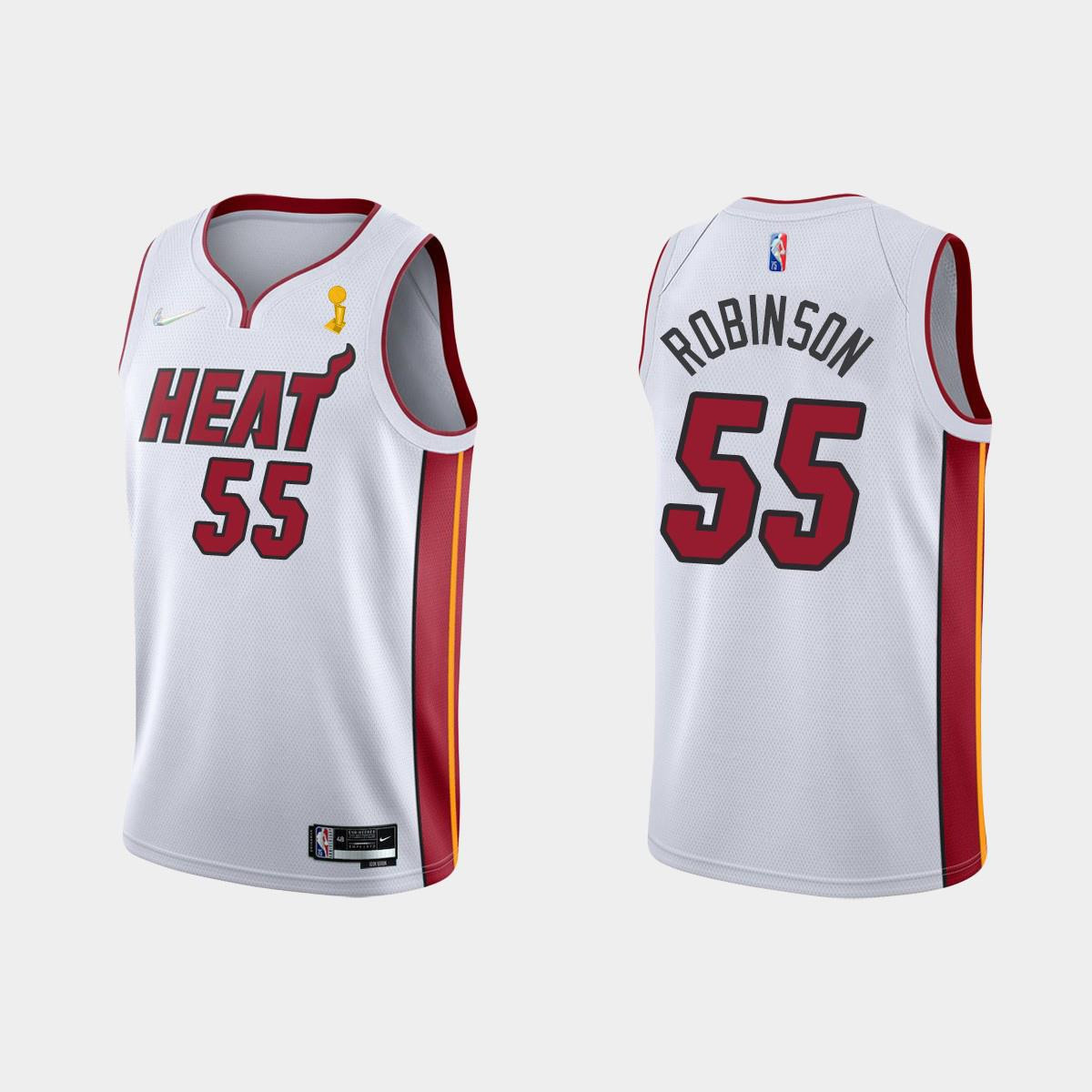 Miami Heat 55 Duncan Robinson Champions Cup 2023 Patch White Jersey - JS248 