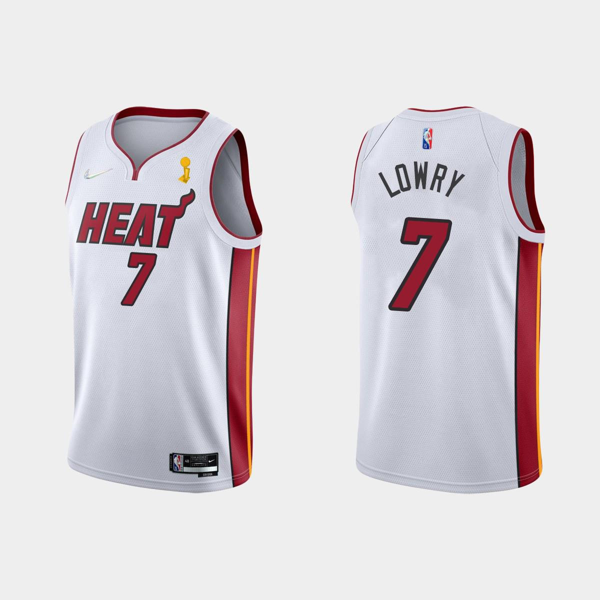 Miami Heat 7 Kyle Lowry Champions Cup 2023 Patch White Jersey - JS856 