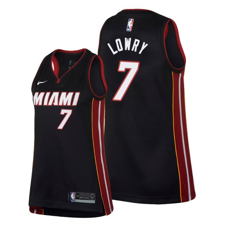 Miami Heat 7 Kyle Lowry Women Icon Edition Black Jersey - Men Jersey - JS833 