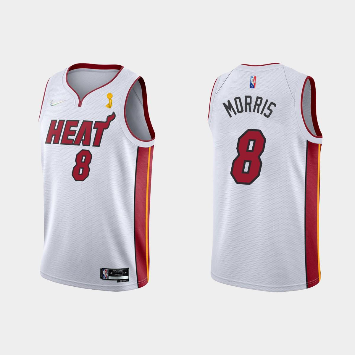 Miami Heat 8 Markieff Morris Champions Cup 2023 Patch White Jersey - JS376 