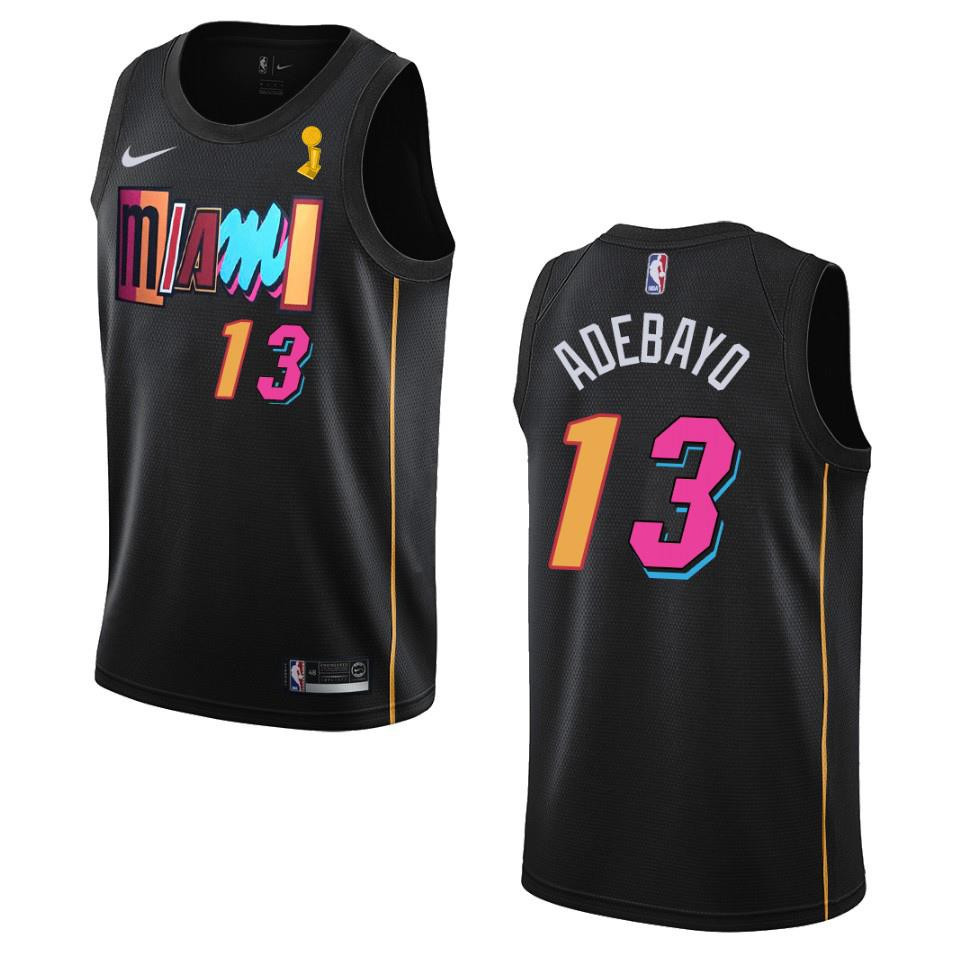 Miami Heat Bam Adebayo 13 Champions Cup 2023 Patch Jersey Black - JS990 