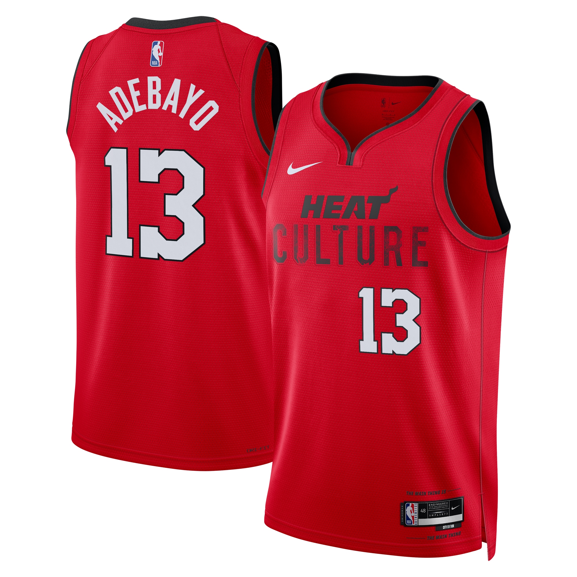 Miami Heat City Edition Swingman Jersey 2024 - Red - Bam Adebayo - Unisex - JS846 