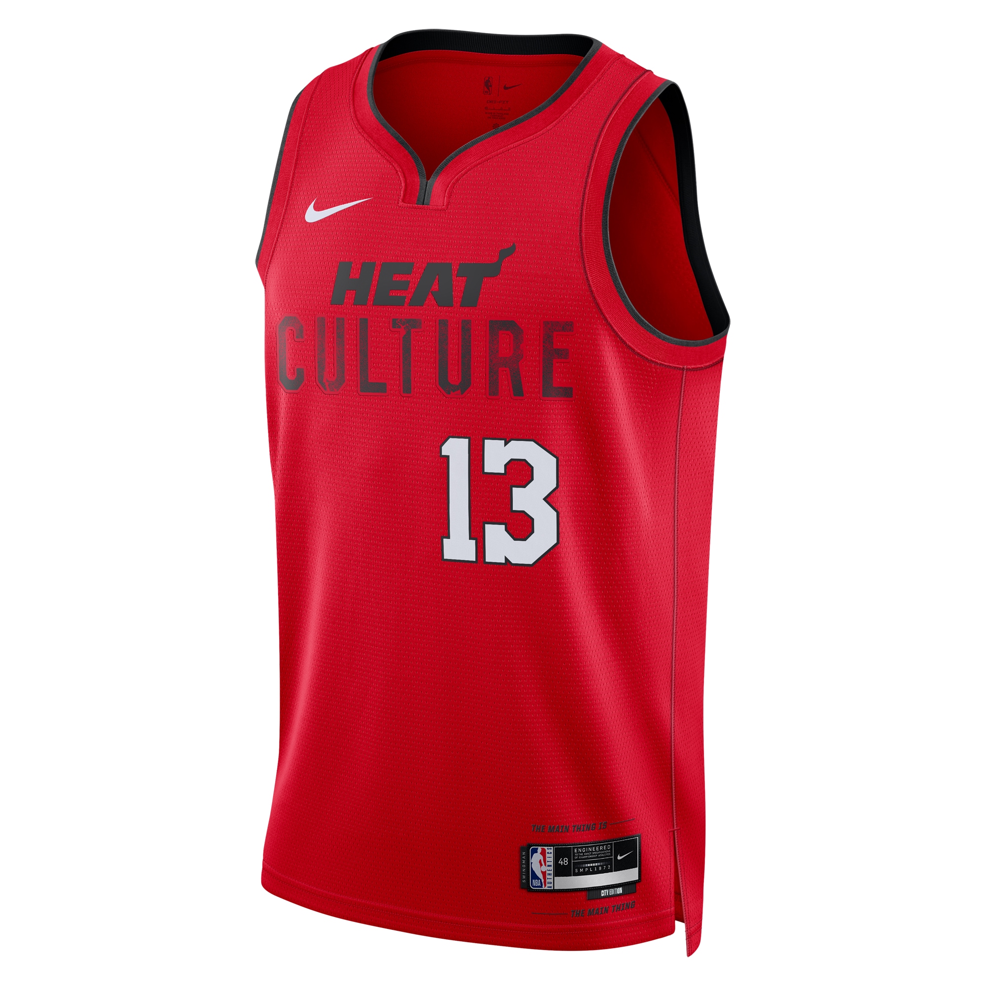 Alternative view of Miami Heat City Edition Swingman Jersey 2024 - Red - Bam Adebayo - Unisex - JS846 