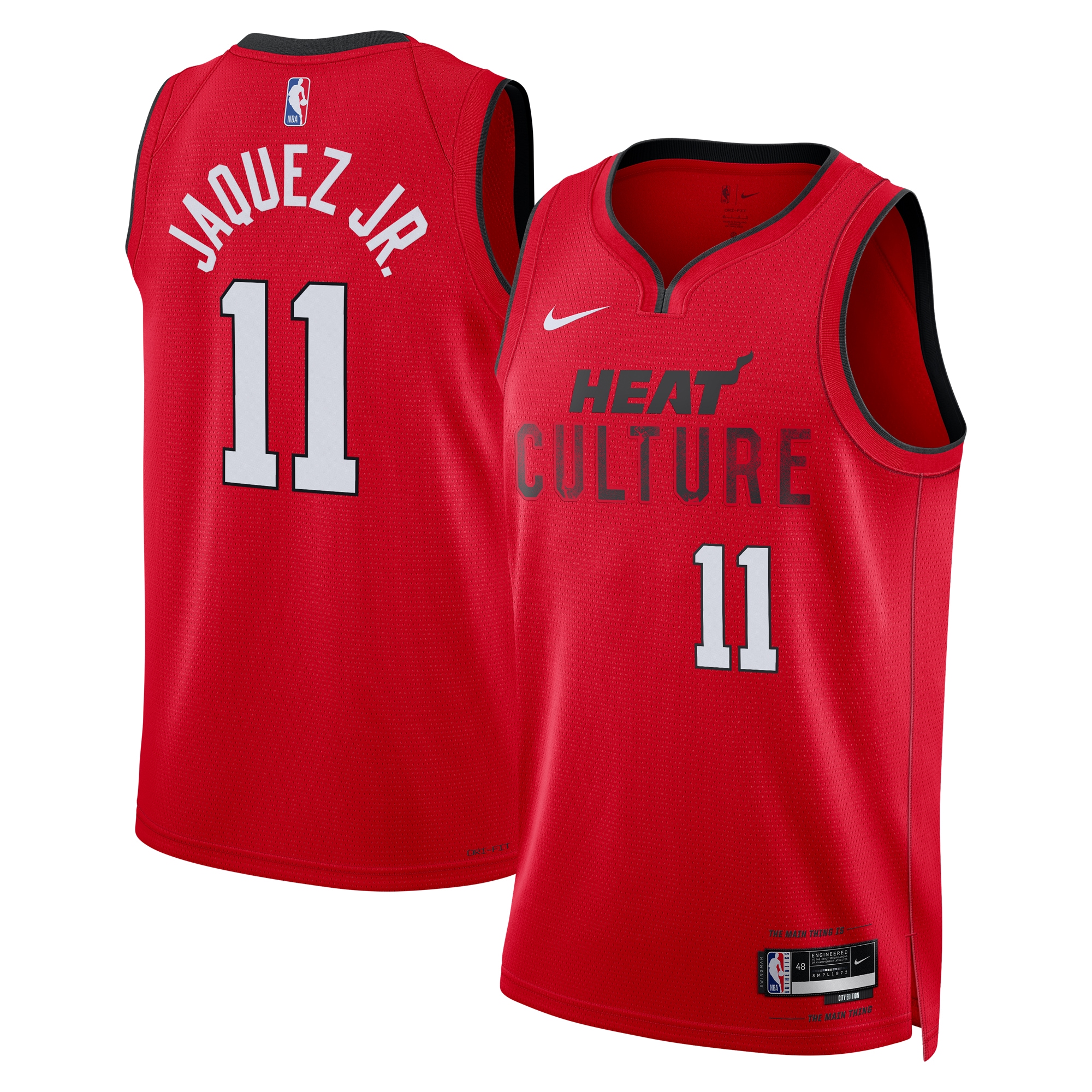 Miami Heat City Edition Swingman Jersey 2024 - Red - Jaime Jaquez Jr. - Unisex - JS267 