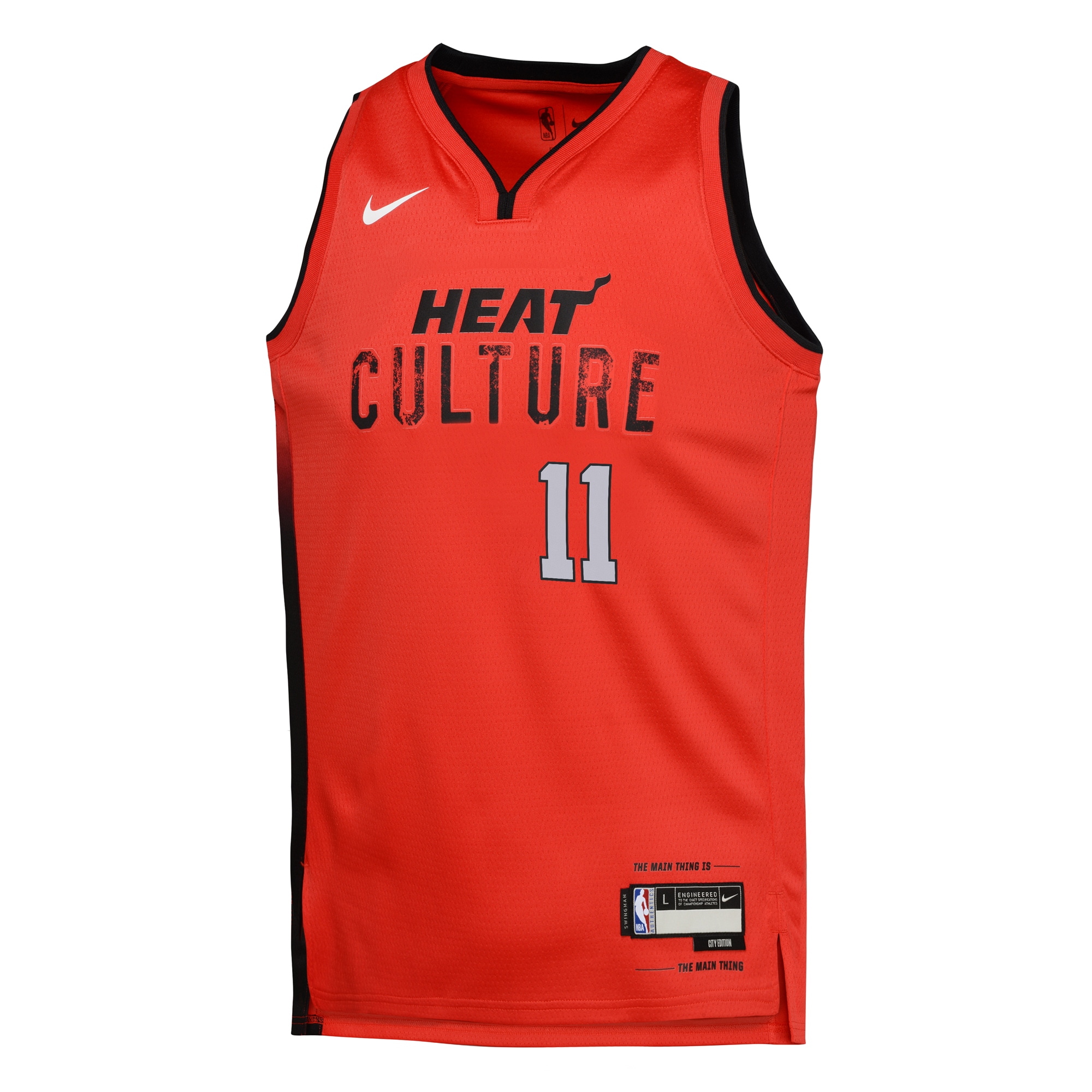 Alternative view of Miami Heat City Edition Swingman Jersey 2024 - Red - Jaime Jaquez Jr. - Youth - JS676 