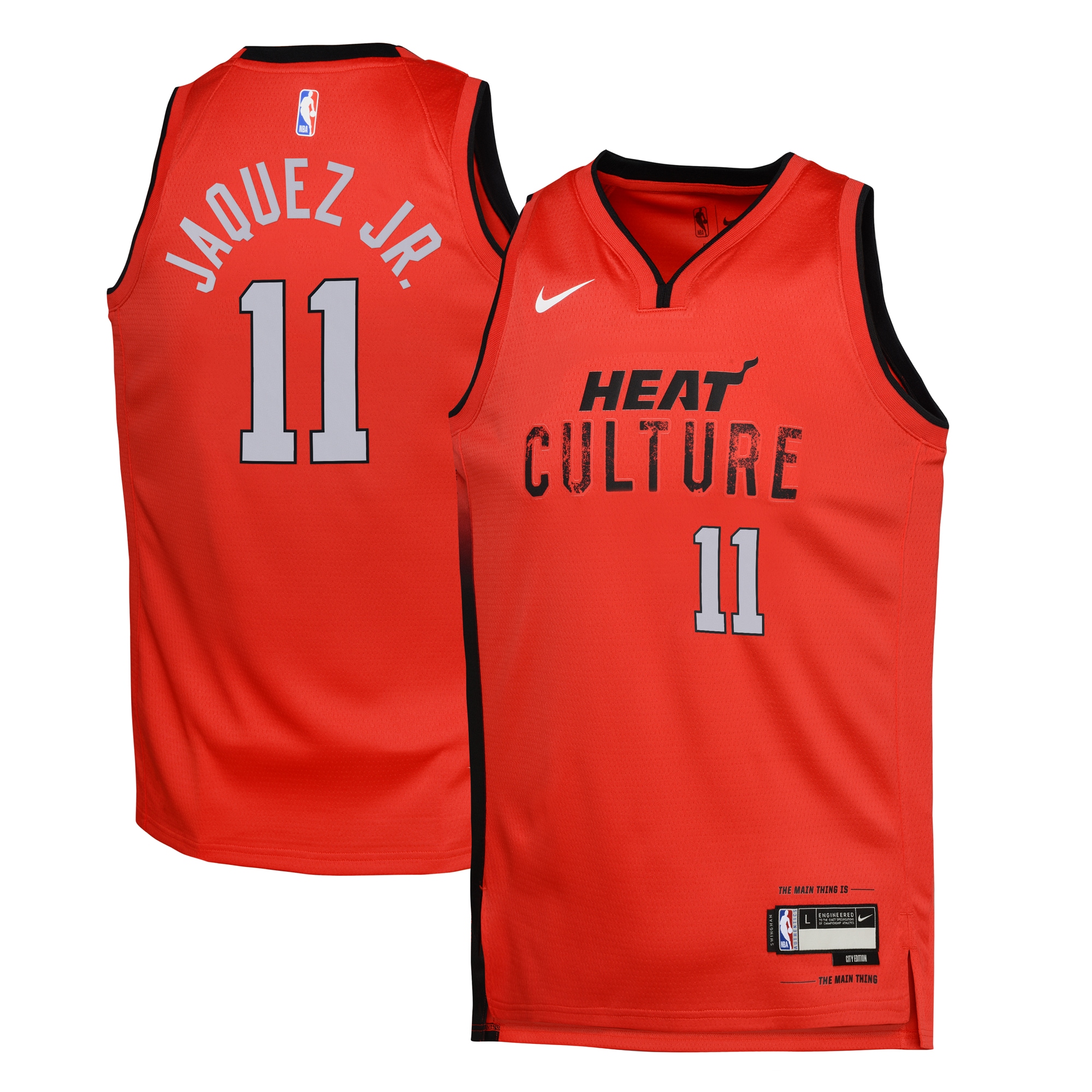 Miami Heat City Edition Swingman Jersey 2024 - Red - Jaime Jaquez Jr. - Youth - JS676 