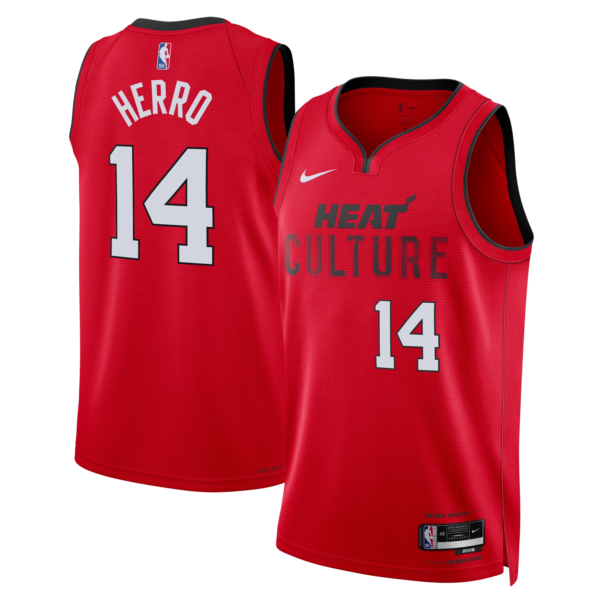 Miami Heat City Edition Swingman Jersey 2024 - Red - Tyler Herro - Unisex - JS986 