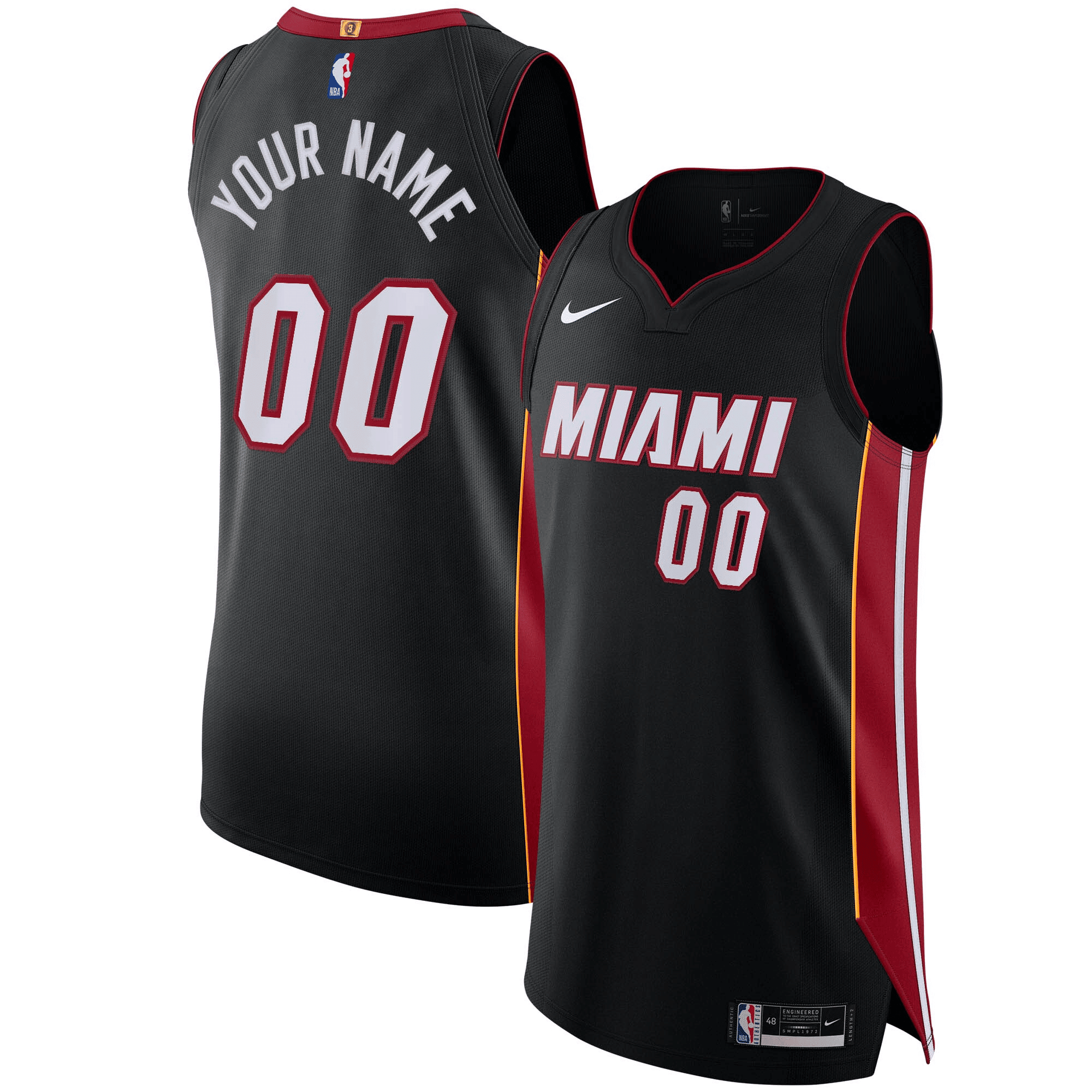 Miami Heat Custom Jersey Black - Icon Edition Jersey - JS443 