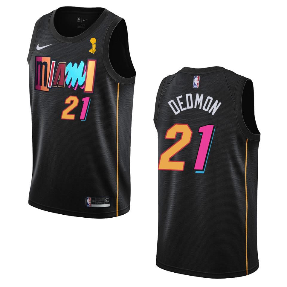 Miami Heat Dewayne Dedmon 28 Champions Cup 2023 Patch Jersey Black - JS524 