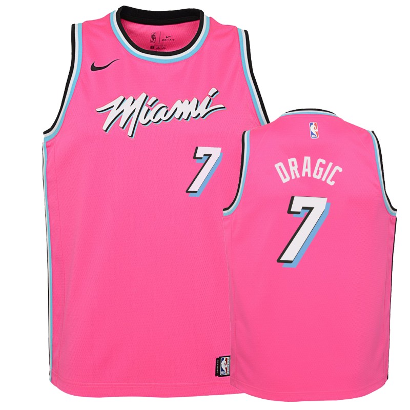 Miami Heat Goran Dragic #7 Pink 2018-19 Earned Jersey -youth