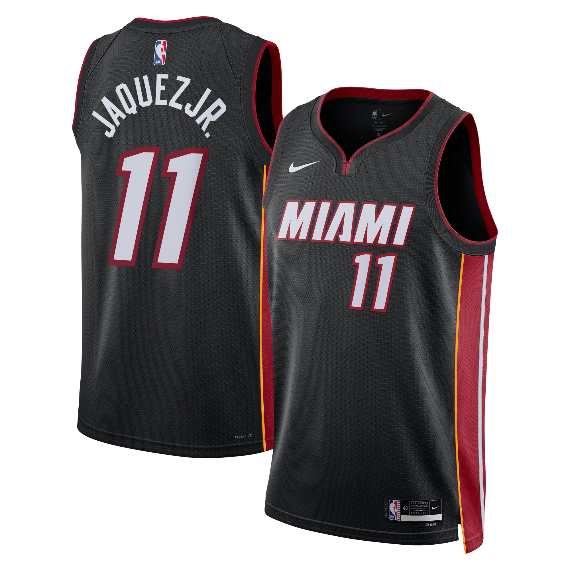 Miami Heat Icon Edition Swingman Jersey - Black - Jaime Jaquez Jr. - Unisex - JS665 