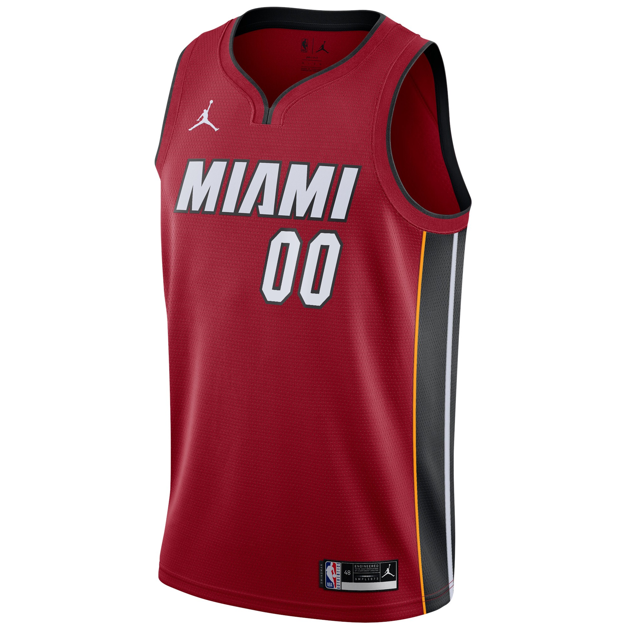 Alternative view of Miami Heat Jordan Brand Swingman Custom Jersey - Statement Edition - Red