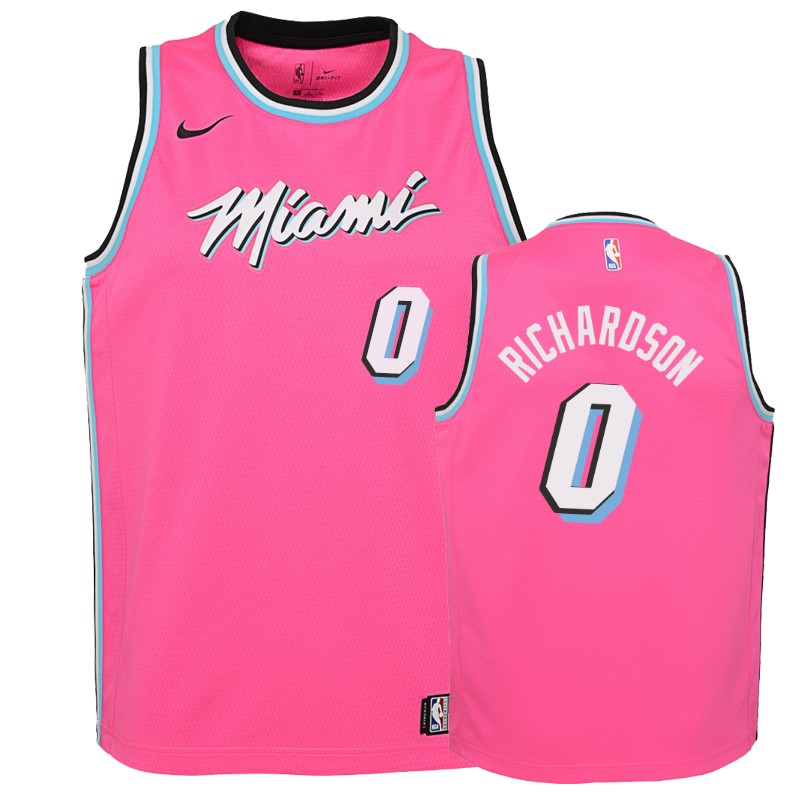 Miami Heat Josh Richardson #0 Pink 2018-19 Earned Jersey -youth