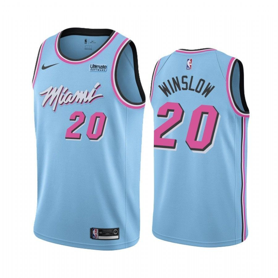 Miami Heat Justise Winslow 20 City Vice Night Jersey - JS425 
