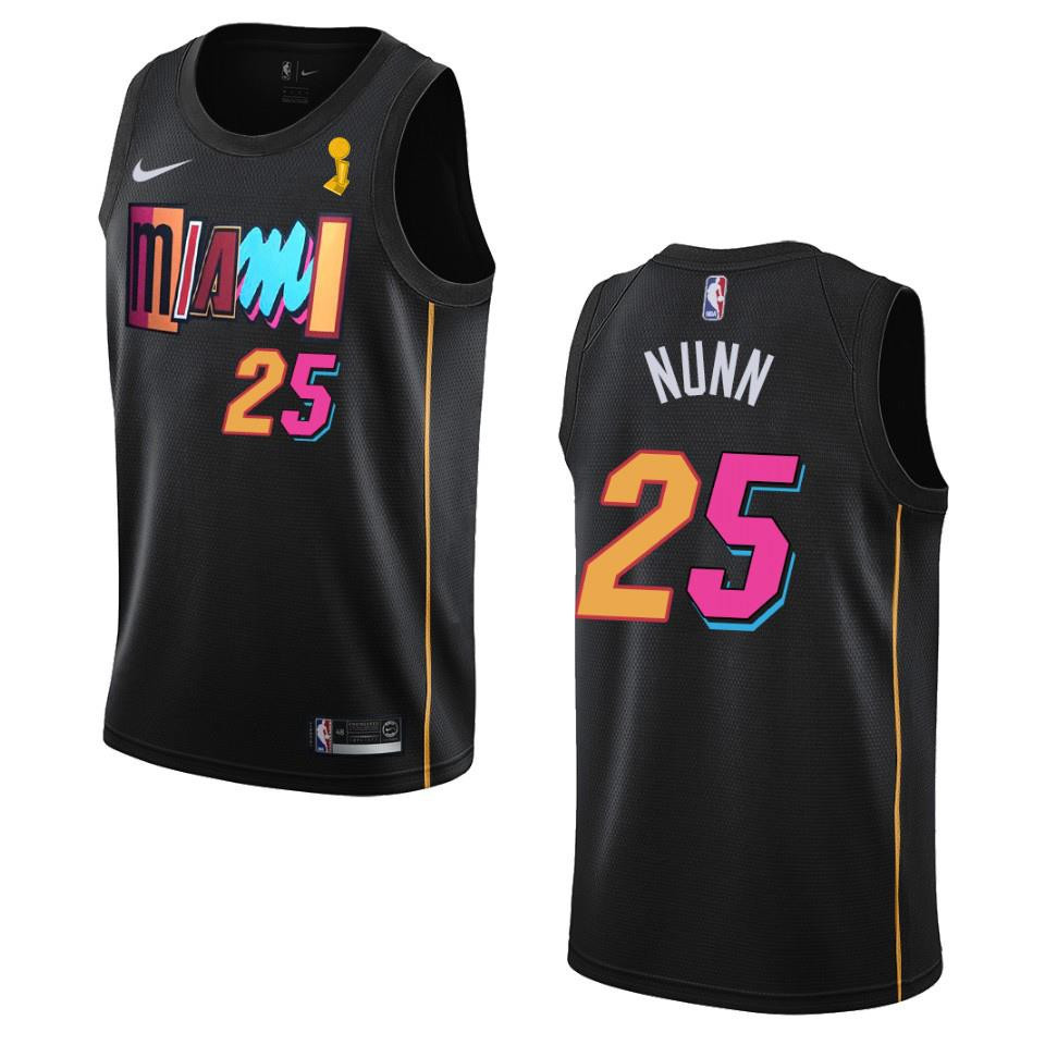 Miami Heat Kendrick Nunn 25 Champions Cup 2023 Patch Jersey Black - JS872 