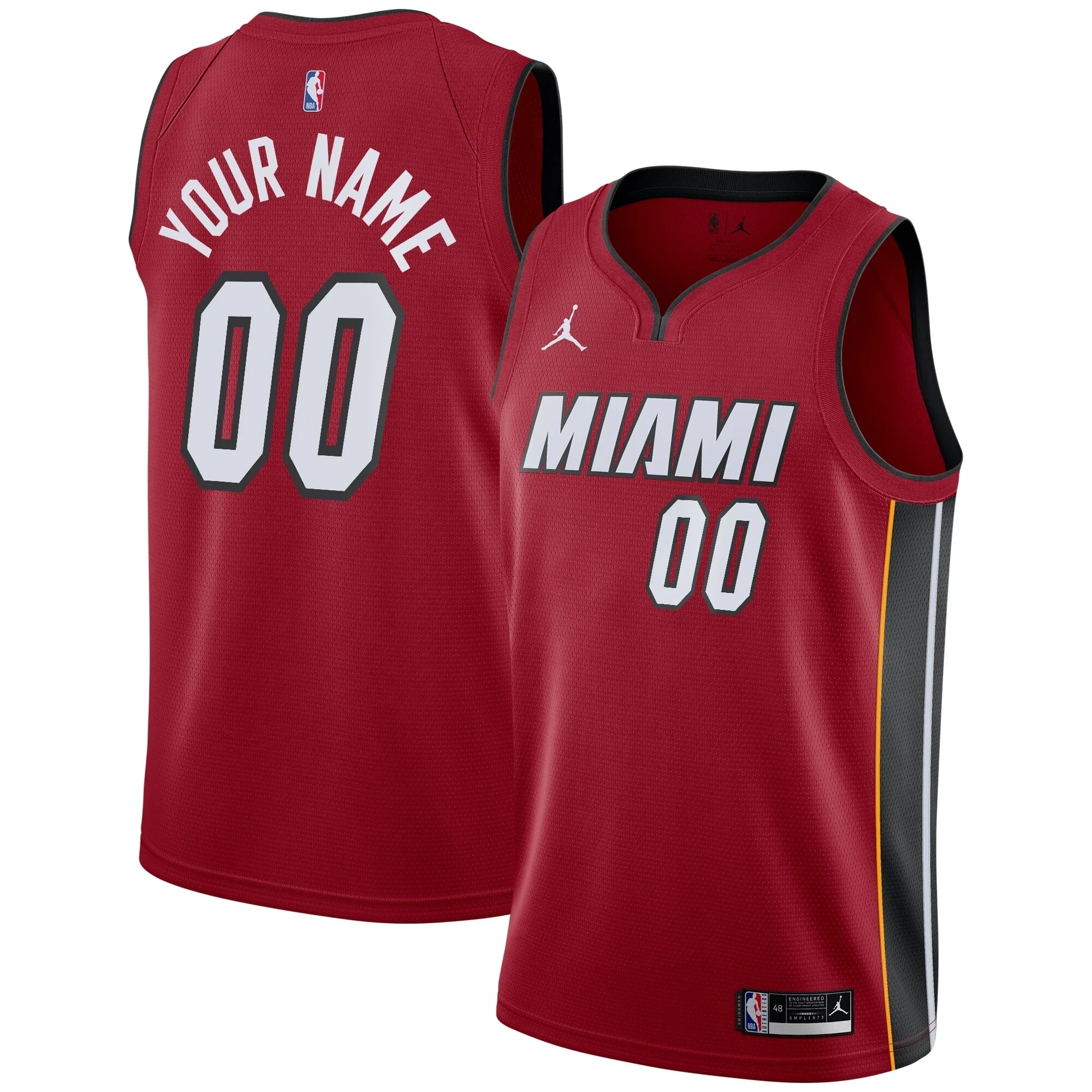Alternative view of Miami Heat Swingman Custom Jersey - Statement Edition - Red - JS665 