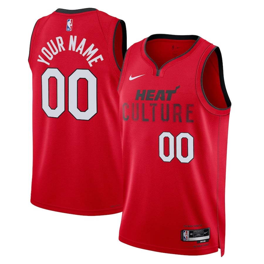 Miami Heat Unisex 2024/25 Custom Swingman Jersey - City Edition - Red - JS320 