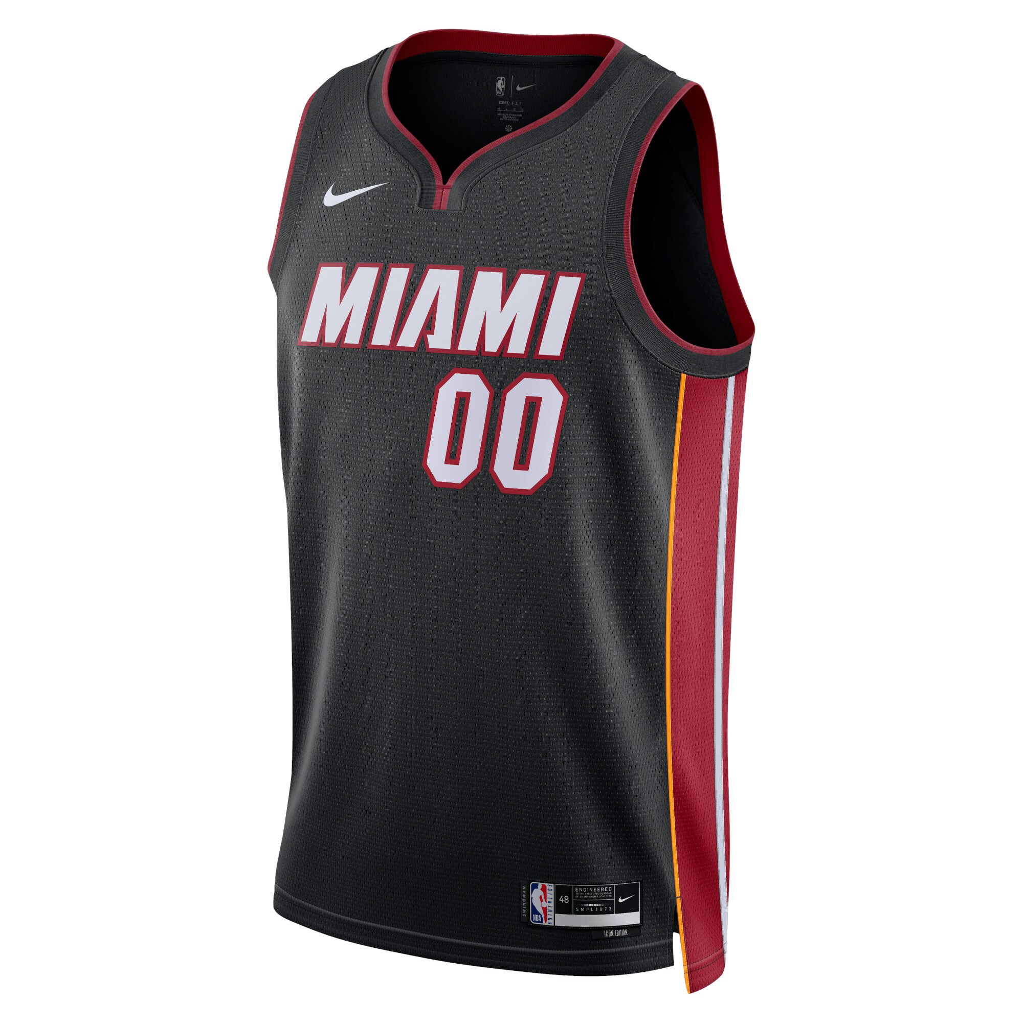 Alternative view of Miami Heat Unisex Swingman Custom Jersey Black - Icon Edition