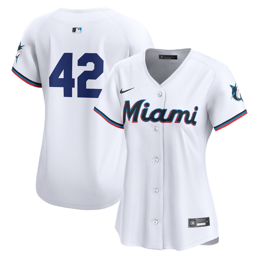 Miami Marlins 2024 Jackie Robinson Day Home Limited Women Jersey - White 